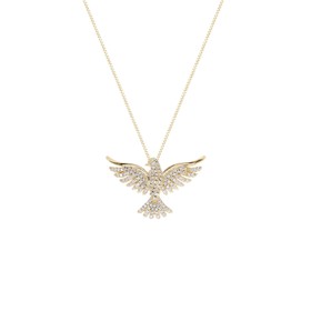 Imagem do produto Colar com Pingente de Espírito Santo Cravejado de Zircônias Folheado a Ouro 18K