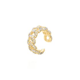 Imagem do produto Piercing de Orelha Elos Cravejados com Zircônias Folheado a Ouro 18K
