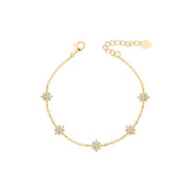 Imagem do produto Pulseira 5 Flores Cravejadas de Zircônia Folheado a Ouro 18K