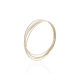 Imagem do produto Pulseira Dro de Múltiplos Fios Rabo de Rato Liso Folheado a Ouro 18K