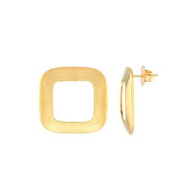 Imagem do produto Brinco Quadrado Fosco Vazado Folheado a Ouro 18K