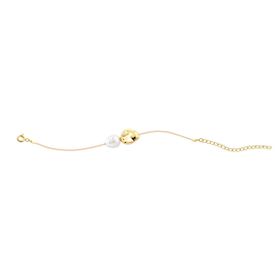 Imagem do produto Pulseira com Pérola Biwa e Pingente Orgânico Liso Folheado a Ouro 18K