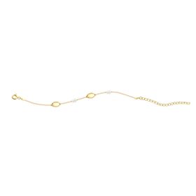 Imagem do produto Pulseira com Pérolas Biwa e Adornos Ovais Folheado a Ouro 18K