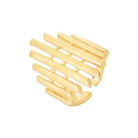 Imagem do produto Anel Regulável Filetes Escovados Fosco Folheado a Ouro 18K