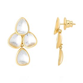 Imagem do produto Brinco Cascata de Gotas Orgânicas MIX Fosco Folheado a Ouro 18K