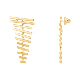Imagem do produto Brinco Cascata de Palitos Articulados Fosco Folheado a Ouro 18K
