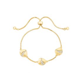 Imagem do produto Pulseira com 3 Botões Orgânico com Zircônias Folheado a Ouro 18K
