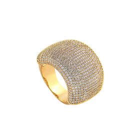 Imagem do produto Anel Abaluado Grande Pavê de Zircônias Folheado a Ouro 18K