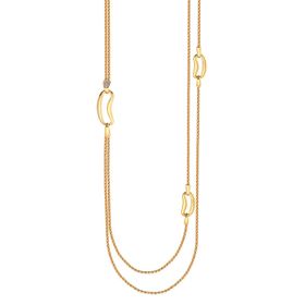 Imagem do produto Colar Longo Dois e Elos Liso Folheado a Ouro 18K