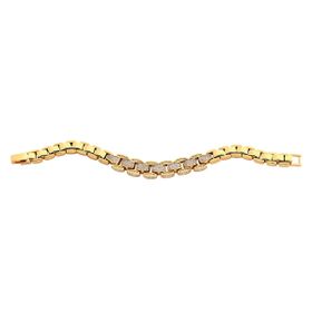 Imagem do produto Pulseira Articulada Gomos com Centro Cravejado de Zircônia Folheado a Ouro 18K