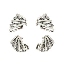 Imagem do produto Brinco Kit 2 Ear Cuff Art Déco Prata Boho by Hector Albertazzi