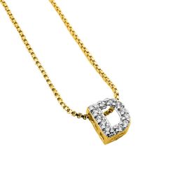 Imagem do produto Colar com Pingente Letra D Cravejado de Zircônia Folheado a Ouro 18K
