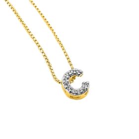 Imagem do produto Colar com Pingente Letra C Cravejado de Zircônia Folheado a Ouro 18K