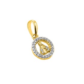 Imagem do produto Pingente de Nossa Senhora Aparecida Cravejada de Zircônias Folheado a Ouro 18K