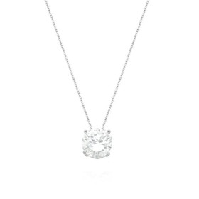 Imagem do produto Colar Solitário Moissanite 6MM Redondo Ponto de Luz em Prata 925