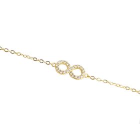 Imagem do produto Pulseira com Pingente Infinito Cravejado com Zircônias Folheado a Ouro 18K