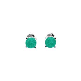 Imagem do produto Brinco Ponto de Luz 4 Garras Esmeralda em Prata 925