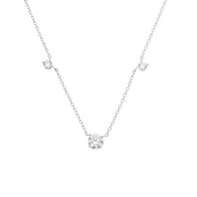 Imagem do produto Colar Moissanite 4MM Ponto de Luz Pendente com Moissanites Menores em Prata 925