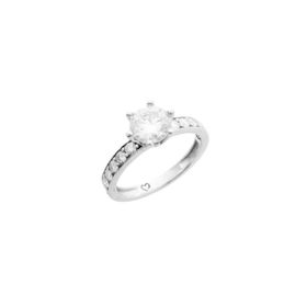 Imagem do produto Anel Moissanite Ponto de Luz 6 Garras com Cravação no Aro em Prata 925