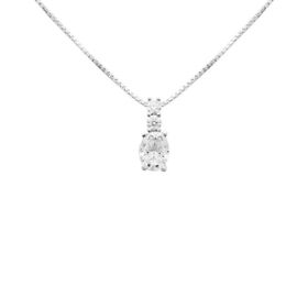 Imagem do produto Colar Moissanite Gota Pendente com 2 Pontos de Luz na Base em Prata 925