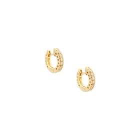 Imagem do produto Brinco Argola de Click Pequeno Cravejado de Zircônias em Prata 925 Folheado a Ouro 18K