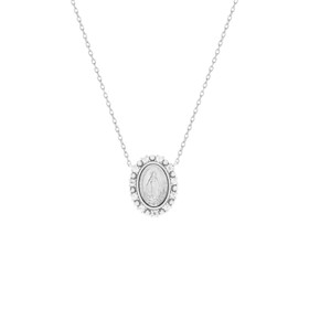 Imagem do produto Colar Moissanite 2MM Nossa Senhora com Pontos de Luz na Volta em Prata 925