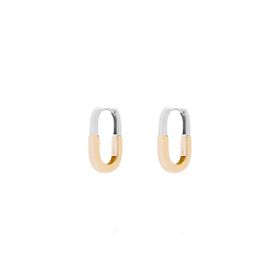 Imagem do produto Brinco Argola de Click Abaluada MIX Liso em Prata 925 Folheado a Ouro 18K