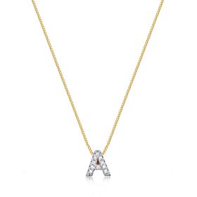 Imagem do produto Colar Stelle Letras Cravejado de Zircônias Folheado a Ouro 18K