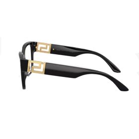 Imagem do produto Óculos Grau Versace Quadrado Preto com Detalhe Dourado Injetado