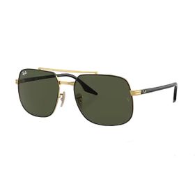 Imagem do produto Óculos Solar Ray-Ban Quadrado Preto sobre Ouro Metal