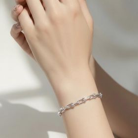 Imagem do produto Pulseira Elos com Esferas Lisas em Prata 925