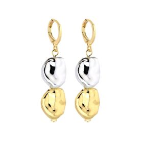 Imagem do produto Brinco Argola MIX de Pingentes Lisos Orgânico Folheado a Ouro 18K