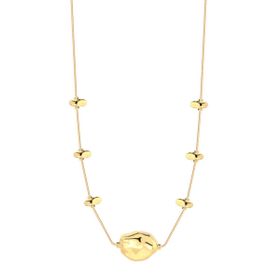 Imagem do produto Colar com Pingentes Orgânicos Ovais Liso Folheado a Ouro 18K