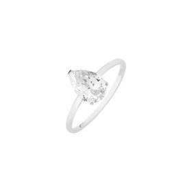 Imagem do produto Anel com Gota 6X9MM Moissanite 3 Garras Liso em Prata 925