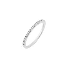 Imagem do produto Anel Meia Aliança com Meia Cravação de Moissanite no Aro em Prata 925