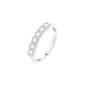 Imagem do produto Anel Meia Aliança com Moissanites 3MM em Prata 925