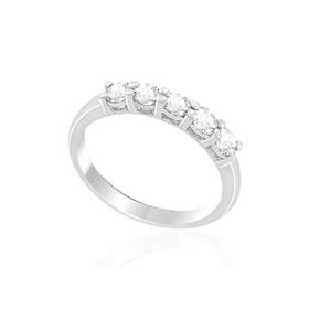 Imagem do produto Anel Meia Aliança com Moissanites 4MM em Prata 925