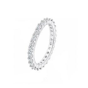 Imagem do produto Anel Meia Aliança Cravejada Inteira de Moissanite 1.2MM em Prata 925