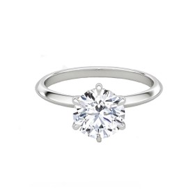 Imagem do produto Anel Solitário Moissanite 7MM 6 Garras Liso em Prata 925