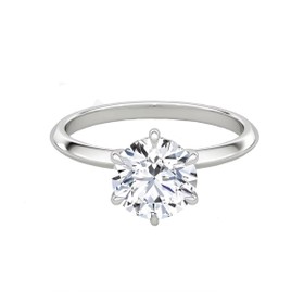 Imagem do produto Anel Solitário Moissanite 8MM 6 Garras Liso em Prata 925