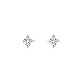 Imagem do produto Brinco Moissanite 4MM Quadrado com 4 Garras Liso em Prata 925