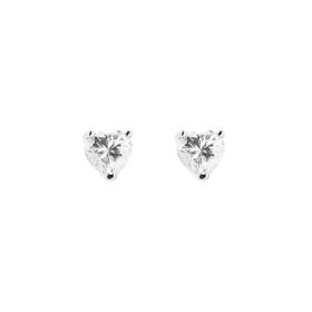 Imagem do produto Brinco Moissanite Coração 4MM 3 Garras em Prata 925