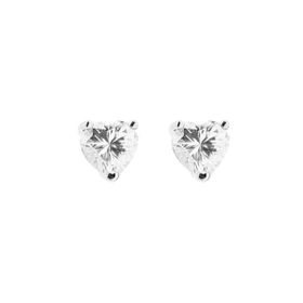 Imagem do produto Brinco Moissanite Coração 6MM 3 Garras em Prata 925