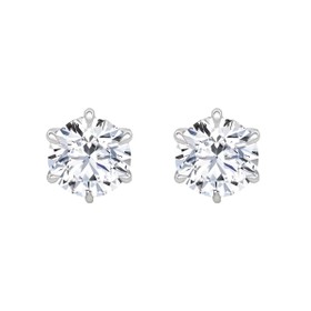 Imagem do produto Brinco Solitário Moissanite 8MM Ponto de Luz com 6 Garras em Prata 925