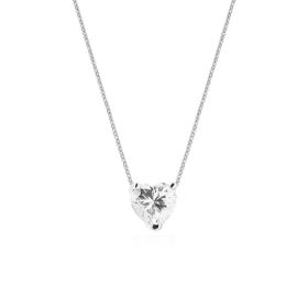 Imagem do produto Colar Moissanite Coração 7MM 3 Garras em Prata 925