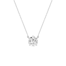 Imagem do produto Colar Solitário Moissanite 6MM 6 Garras Liso em Prata 925