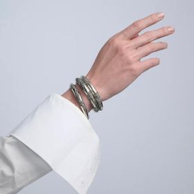 Imagem do produto Pulseira Kit Bangle Animal Print Prata Boho by Hector Albertazzi