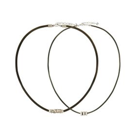 Imagem do produto Colar Kit Couro Animal Print Prata Boho by Hector Albertazzi