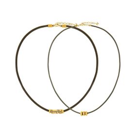 Imagem do produto Colar Kit Couro Animal Print Ouro Vintage by Hector Albertazzi