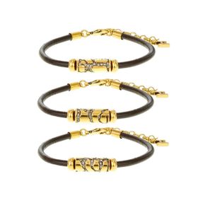 Imagem do produto Pulseira Kit Couro Animal Print Ouro Vintage by Hector Albertazzi